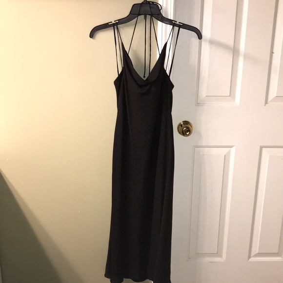 Lauren Ralph Lauren Dresses & Skirts - ❌SOLD❌ Lauren Ralph Lauren 100% Silk Black and Beige Micro Dot Cowl Neck Dress